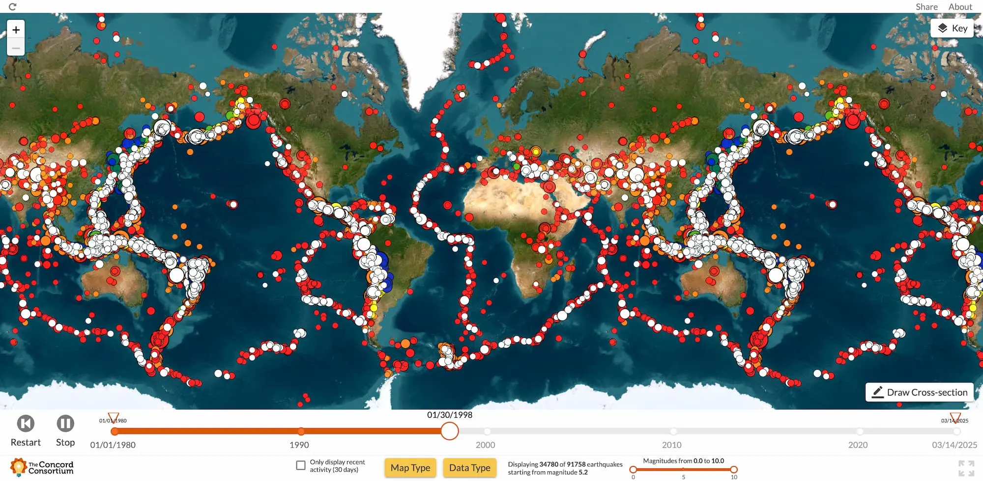 Global Earthquake Information Screenshot